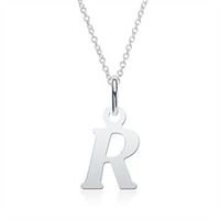 cadena de letras r de plata 925