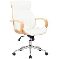 silla de oficina melilla simil cuero naturalblanco 68x63x100 cm clp