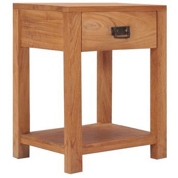 Mesita De Noche De Madera Maciza De Teca 35x35x50 Cm Vidaxl