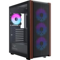 caja pc preyon nest timber mid tower atx vidrio argb