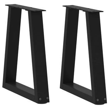Patas Para Mesa De Centro En Forma De V (2 Unidades), Color Negro, 38 X (42-43,3) Cm, Acero Vidaxl