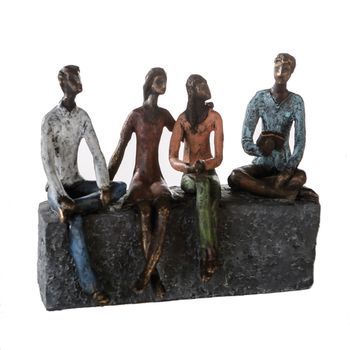 Casablanca By Gilde Figura Decorativa Escultura Red Bronce, Colorido H. 21 Cm