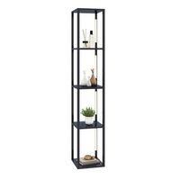 lampara de pie moderna con estante iluminado negro 163 cm