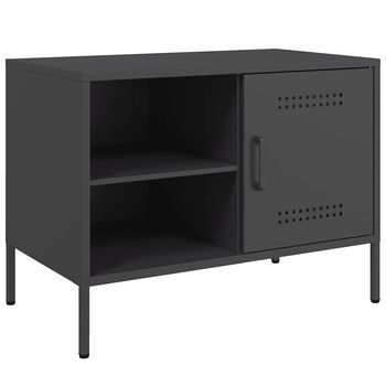 Mueble De Tv | Mueble De Salón | Gabinete De Tv Acero Negro 68x39x50,5 Cm