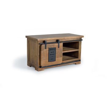 Mueble Televisor En Madera De Acacia Y Detalles En Metal Natural