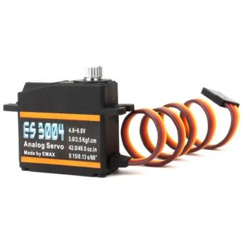 EMAX ES3004 17g 3.5kg 0.13sec 23T Servo Analógico de Engranaje Metálico para Avión RC (Versión Mejorada ES3104))