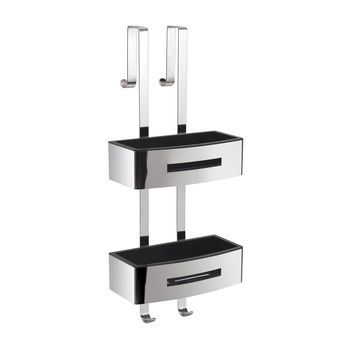 Gedy 77194300000 Poseidon Portaobjetos 2 Repisas Cromo Negro