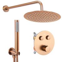 conjunto de ducha con termostato rea lungo brush gold  box