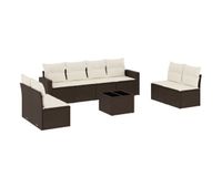 vidaxl set de sofas de jardin 9 pzas y cojines ratan sintetico marron