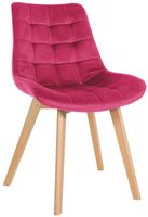 silla de comedor con asiento en terciopelo rojo