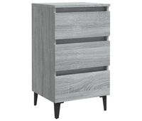 vidaxl mesita de noche con patas de metal gris sonoma 40x35x69 cm