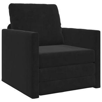 Sofá Cama Negro 74 X 77 X 81 Cm Terciopelo Vidaxl