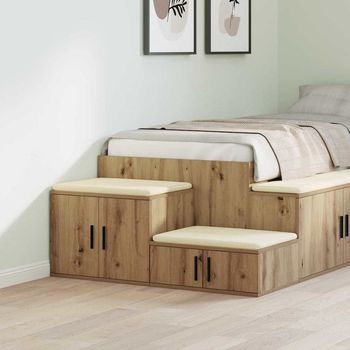 Vidaxl Armario De Almacenamiento 2 Uds. Roble Artisan 108 X 41 X 40 Cm