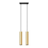 lampara colgante vaza dorado pulido 2 luces