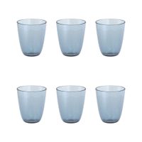 juego de 6 vasos altos vidrio azul 31 cl