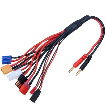 Cargador multifuncional 9 en 1 Adaptador de conector de banana de 4.0 mm T Tamiya Futaba TRX' XT60 EC3 JST Cable