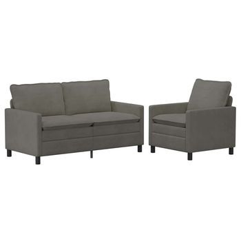 Juego De Sofá 2 Pcs Gris Claro Tela Vidaxl