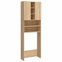 armario de lavadora color roble sonoma 64x255x190 cm vidaxl
