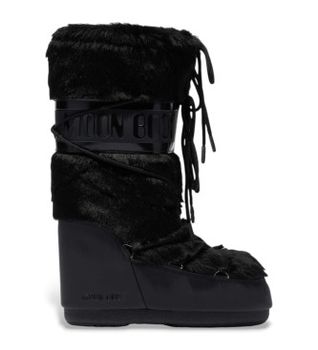 Moon Boot para mujer. 80D1408900 Botas Icon Faux Fur negro (35/38), Plano, Ninguno, Casual, Nieve
