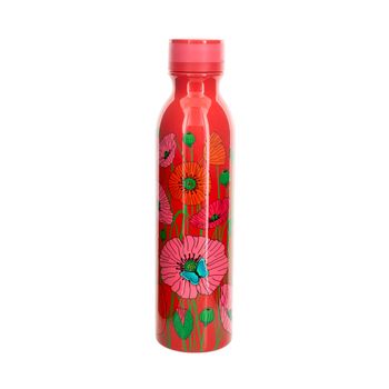 Botella termo 75 cl  rojo silicona  28 x  6.8 cm x 7 cm
