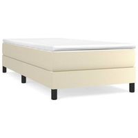 cama individual  cama para adultos  estructura de cama sin colchon cuero sintetico crema 90x200 cm