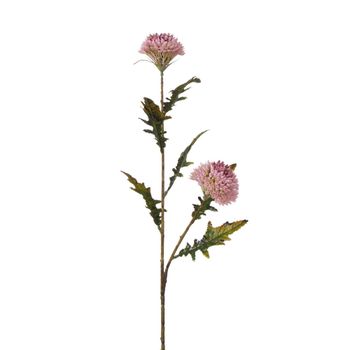 Tallo de cardo artificial rosa pálido h78