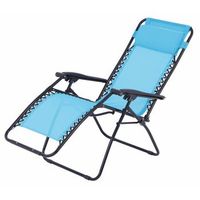 sillon de relajacion de jardin - multi posiciones y comodo  ligero y plegable  azul  trendyflair