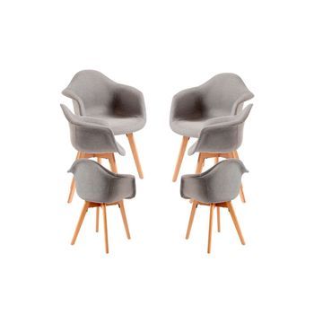 Pack 6 Sillas Belu Tela De Polipropileno 83*48*43 Cm - Gris