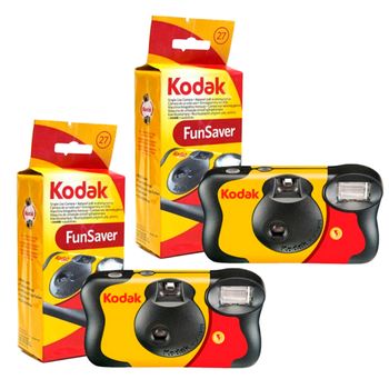 Pack 2 Cámaras Un Solo Uso Kodak Fun Saver - 54 fotos - Flash Incorporado