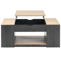 mesa de centro elevable de mdf - con espacio de almacenamiento debajo de la mesa - gris