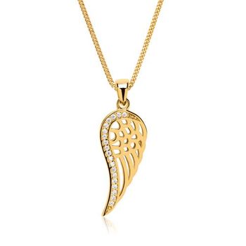 Cadena con colgante de oro 8 quilates alas de circonita