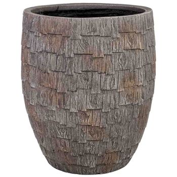 Macetero de fibra de vidrio marrón 46x46x53cm