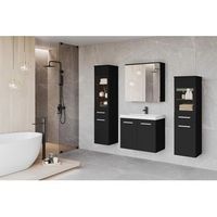 conjunto de muebles de bano madrid ii juego de muebles de bano lavabo incluido con iluminacion led color negro mate