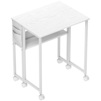 HOMCOM Escritorio Plegable Convertible en Mesa Auxiliar Estante Abierto Blanco   Aosom España