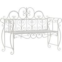 banco de jardin minna metal blanco antiguo 46x128x94 cm clp