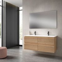 mueble marlus 120 cm 2s roble hafas pack mueble  lavabo