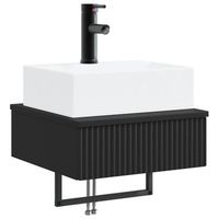 lavabo de lavado montado en la pared negro 40 x 41 x 39 cm vidaxl