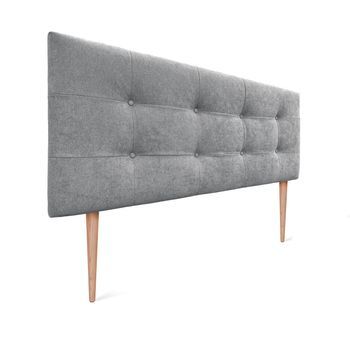 Cabecero De Tela Aqualine Capitoné 150x115cm Con Patas Camas 150 - Gris