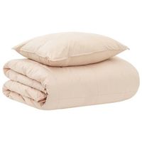 juego de edredon beige 137 x 200 cm algodon kapok poliester vidaxl