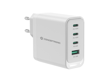 CARGADOR USB-C CONCEPTRONIC 100W ALTHEA QUICK CHARGE 3.0 PD PPS 3xUSB-C 1xUSB-A