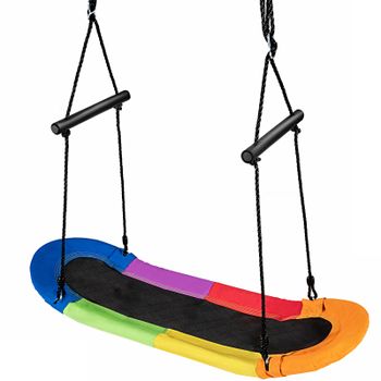 Costway Columpio para Árbol con Ángulos Blandos Altura Regulable y Estructura de Metal para Adultos y Niños Multicolor