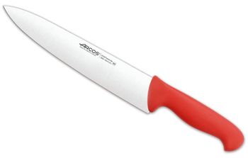 Cuchillo cocinero de acero inoxidable nitrum de 250 mm mango rojo