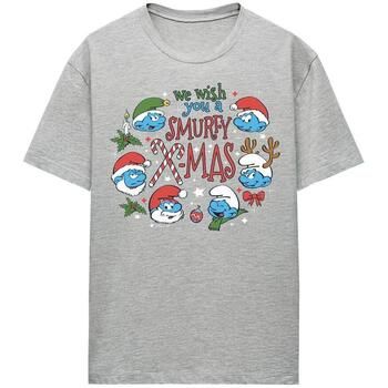 The Smurfs Camiseta We Wish You A Smurfy Christmas para mujer