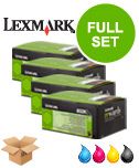 original multipack lexmark cx510de printer toner cartridges 4 pack -80c20k0