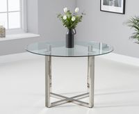 vaso 120cm round glass dining table