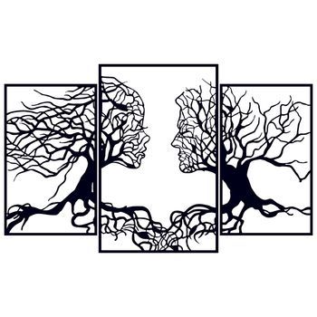 Decoración Pared De Metal Árbol Del Amor Negro 116x71 Cm