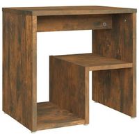 mesita de noche con estante 40 x 30 x 40 cm madera contrachapada marron dec033558