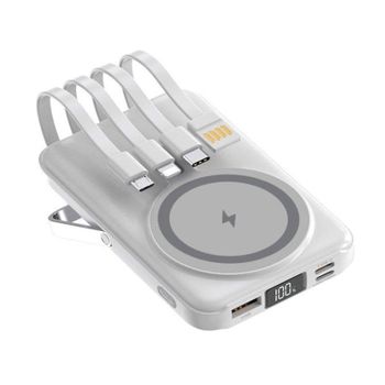 Power Bank Magnético Klack 10000mAh Carga Inalámbrica 15W Soporte Plegable
