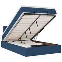 estructura de cama otomana colchon tela azul 120x190 cm vidaxl