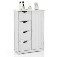 costway armario con 4 cajones y estante ajustable mueble de almacenamiento independiente 56 x 30 x 82 cm